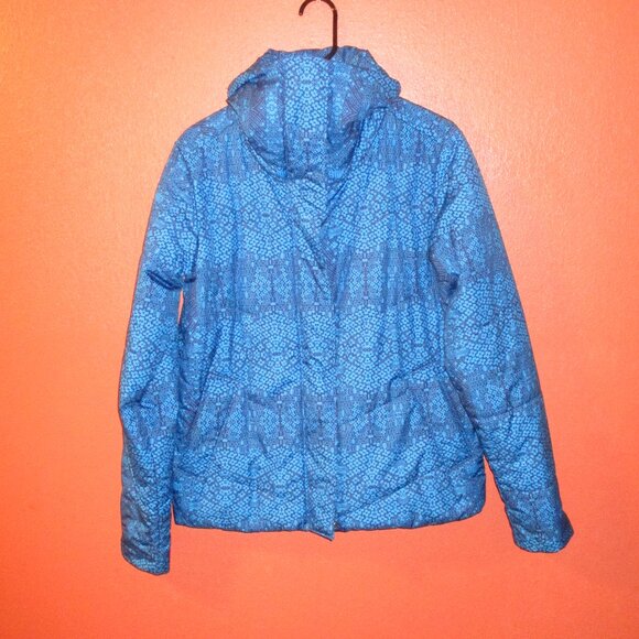 Patagonia Nano Puffer Woman Large Blue Black Full Zip Pockets Warm Outdoor Coat - Picture 5 of 10